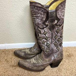 Corral cowboy boots - distressed gray